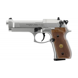 Umarex Beretta M92 FS Nickel with Wooden Grips Umarex Beretta M92 FS Nickel with Wooden Grips
