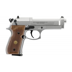 Umarex Beretta M92 FS Nickel with Wooden Grips Umarex Beretta M92 FS Nickel with Wooden Grips