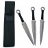 Set of 3 Black Corded Throwing Knives