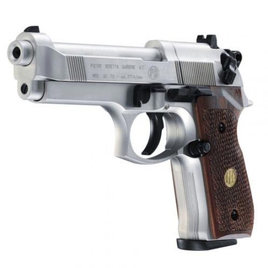 Umarex Beretta M92 FS Nickel with Wooden Grip